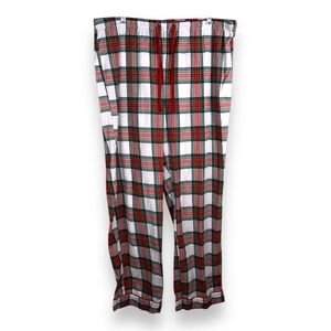 XL MENS HOLIDAY CASUAL PANTS RED WHITE GREEN PLAID CHRISTMAS FESTIVE PJ FLANNEL